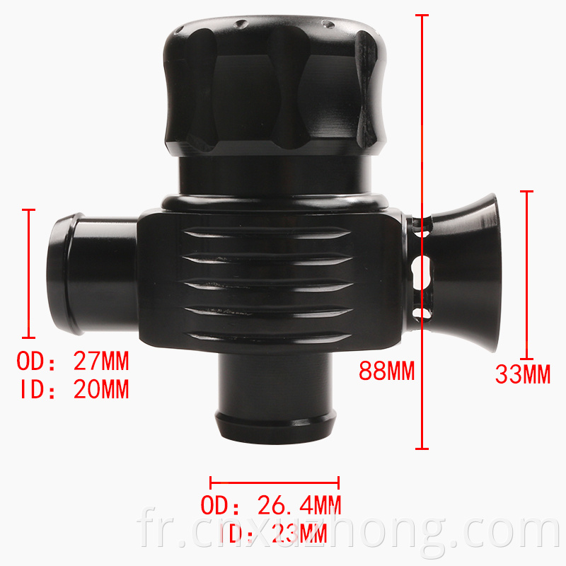 25mm Réglable Turbo Inverseur Dump Blow Off Valve Double Port